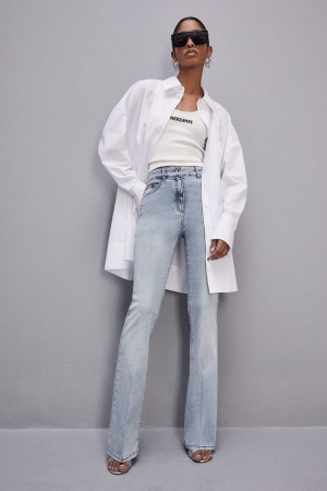 Patrizia Pepe Slim Stretch Denim Jeans Blu Chiaro | 14IQNYBUG