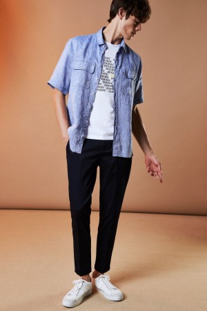 Patrizia Pepe Slim-fit Ankle-grazer Pants Blu | 27CLBRUPA