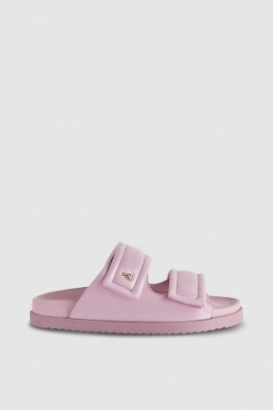 Patrizia Pepe Slippers With Logo And Leather Lining Viola | 32LKHMFGU