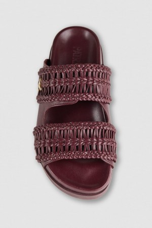 Patrizia Pepe Slippers With Woven Leather Bands Viola | 79VJFEPYZ