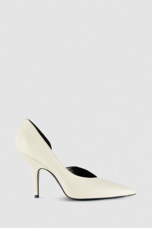 Patrizia Pepe Smooth Leather Pumps Beige | 56QFJYMDH