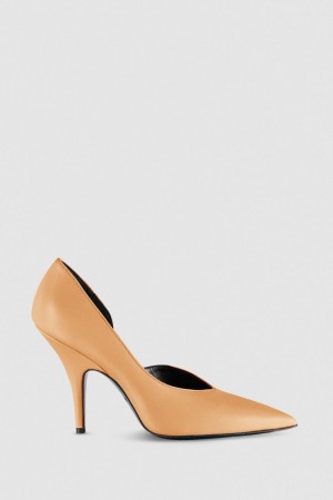 Patrizia Pepe Smooth Leather Pumps Beige | 53XEDCOPJ