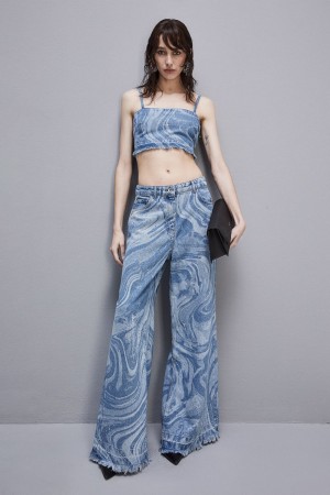 Patrizia Pepe Soft Jeans With Rhinestones Blu Chiaro | 35ZVCNJXY