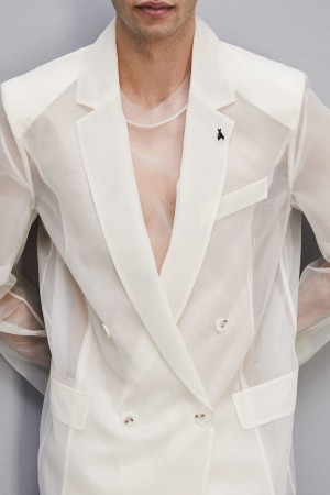 Patrizia Pepe Straight Double-breasted Unlined Jacket Beige | 14QAEPHZR
