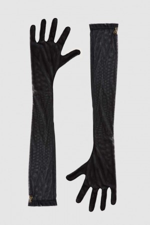 Patrizia Pepe Stretch Tulle Long Glove Nere | 17BUYCHKD