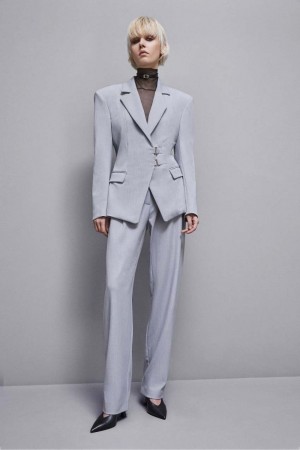 Patrizia Pepe Stretch Viscose Hook-and-eye Jacket Grigie | 80UNVYIZA