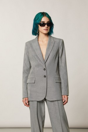 Patrizia Pepe Two-button Patterned Jacket Grigie | 75ALPGWEU