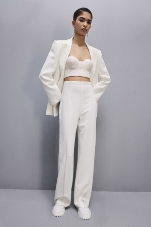 Patrizia Pepe Viscose Palazzo Pants Bianche | 23XDRZUAY