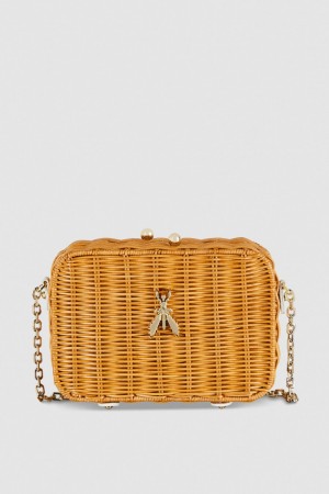 Patrizia Pepe Wicker Shoulder Bag Bianche | 54KNLRSEZ