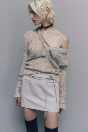 Patrizia Pepe Wool Blend Mesh Sweater Colorate | 75UVIWQMX