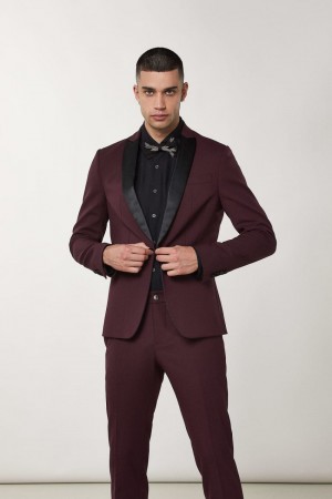 Patrizia Pepe Wool Blend Tuxedo Jacket Viola | 36BCRFYNO