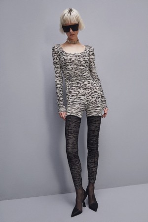 Patrizia Pepe Zebra Print Jumpsuit Animalier | 47FIPECMZ